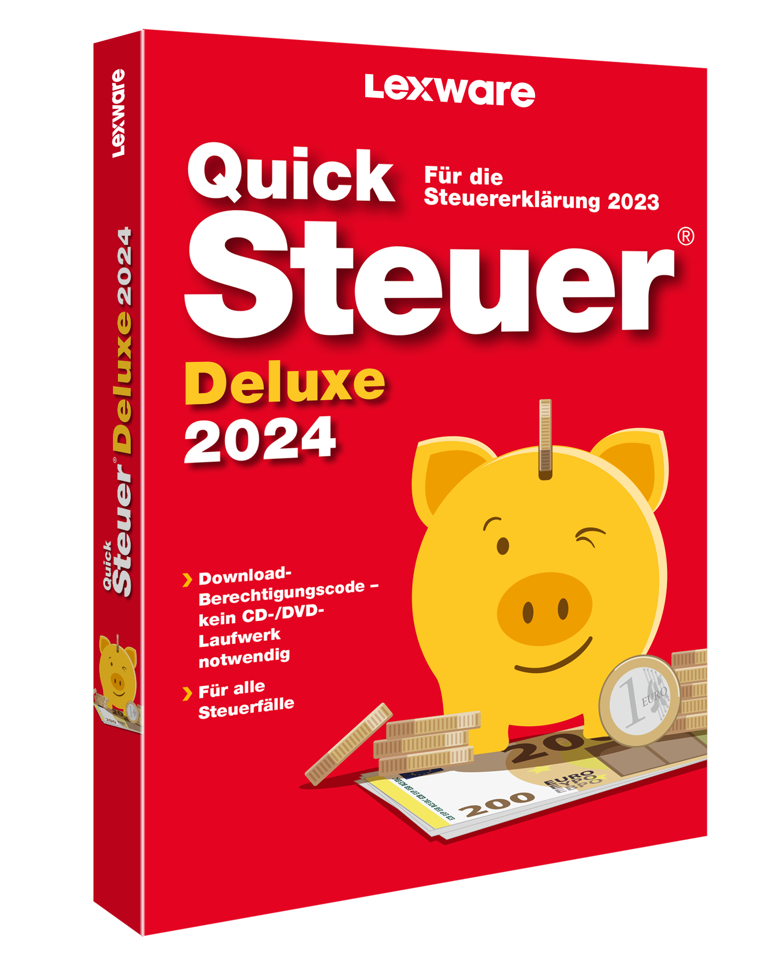 Produktbild: Lexware Quicksteuer Deluxe 2024 für die Steuererklärung 2023, Download-Berechtigungscode, kein CD-/DVD-Laufwerk notwendig, für alle Steuerfälle