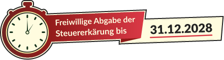 Freiwillige Abgabe der Steuererklärung bis 31.12.2028